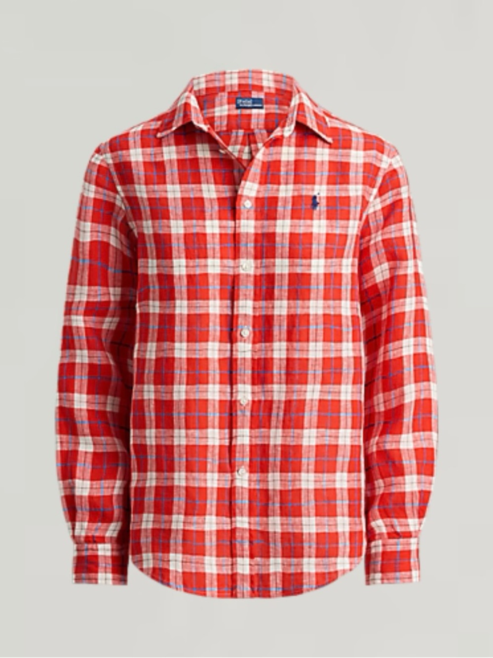 POLO by Ralph Lauren- Women’s Medium- Classic Fit Plaid Linen Button-Down Shirt